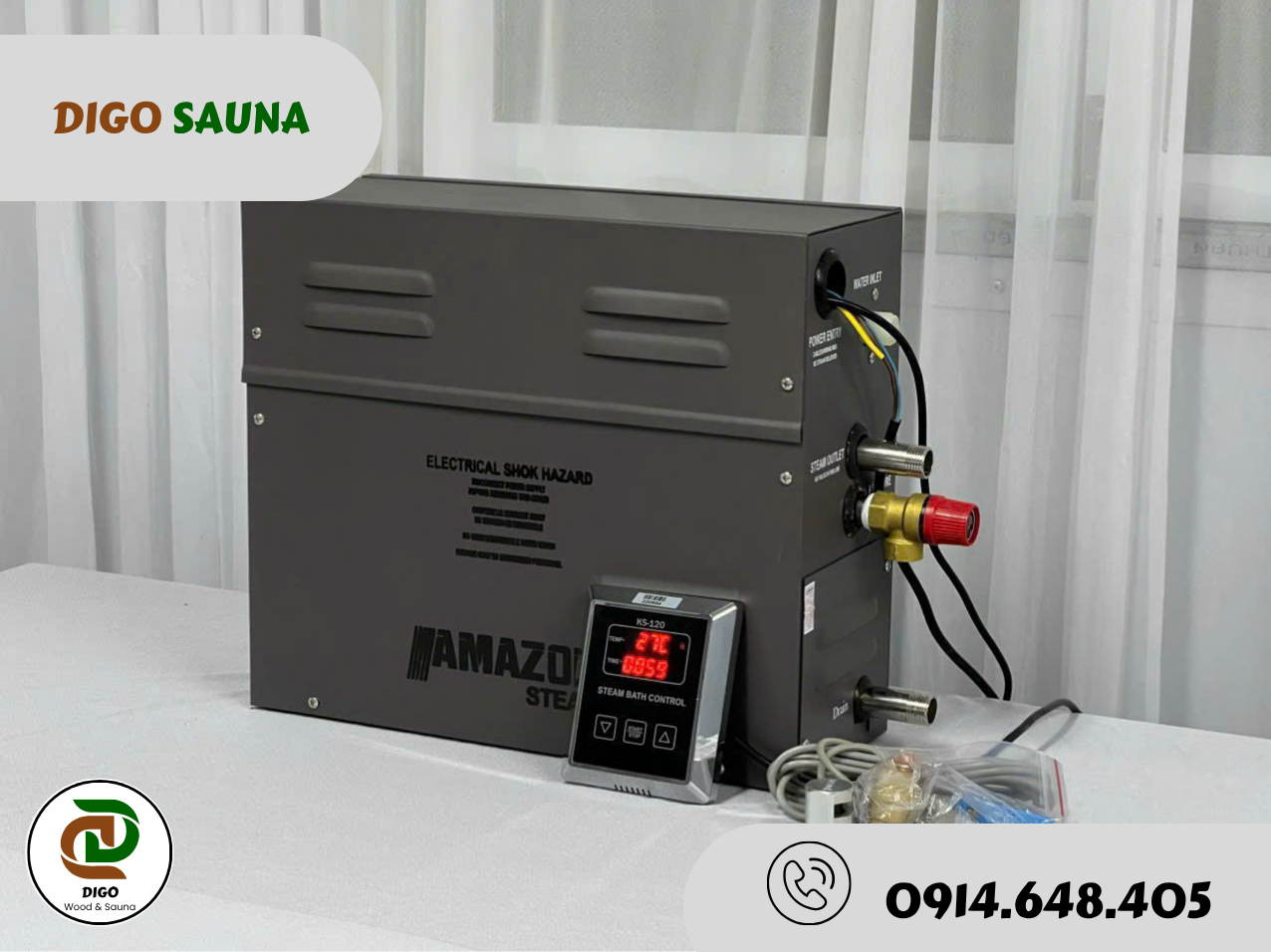 máy xông hơi ướt Amazon 9kw